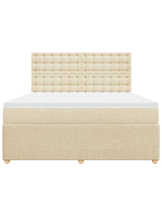 Box spring postel s matrací krémová 180x200 cm textil