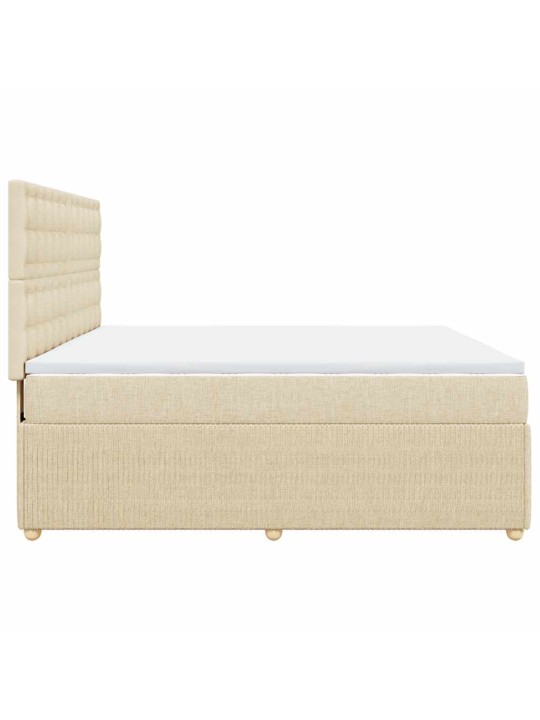 Box spring postel s matrací krémová 180x200 cm textil