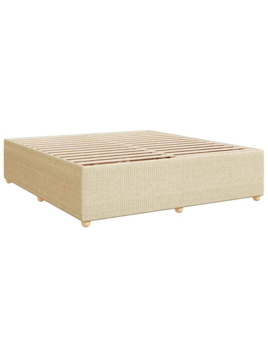 Box spring postel s matrací krémová 180x200 cm textil