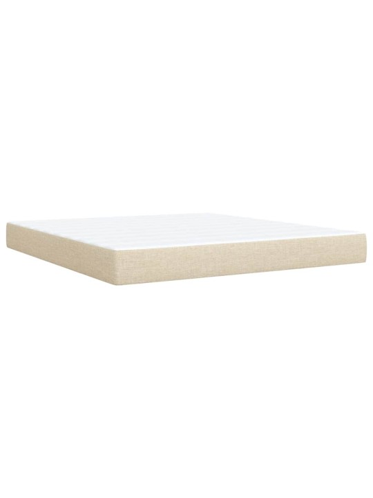 Box spring postel s matrací krémová 180x200 cm textil