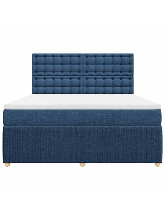 Box spring postel s matrací modrá 180x200 cm textil