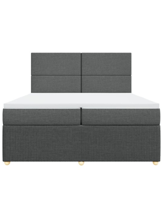 Box spring postel s matrací tmavě šedá 200x200 cm textil