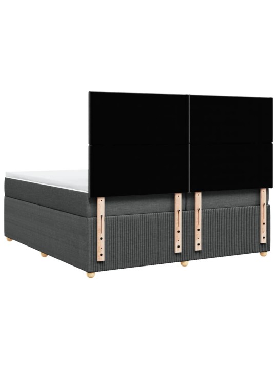 Box spring postel s matrací tmavě šedá 200x200 cm textil