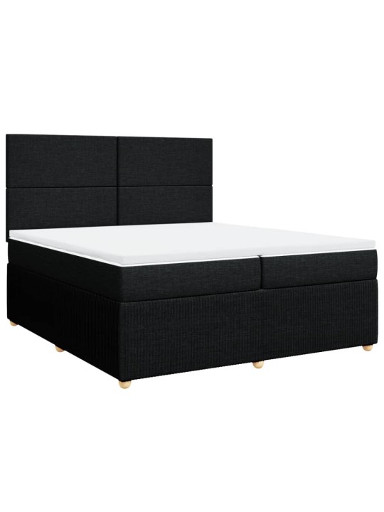 Box spring postel s matrací černá 200x200 cm textil