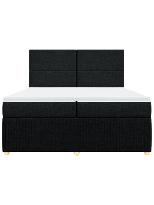 Box spring postel s matrací černá 200x200 cm textil