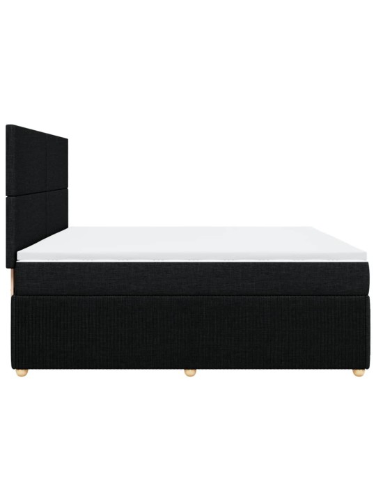 Box spring postel s matrací černá 200x200 cm textil