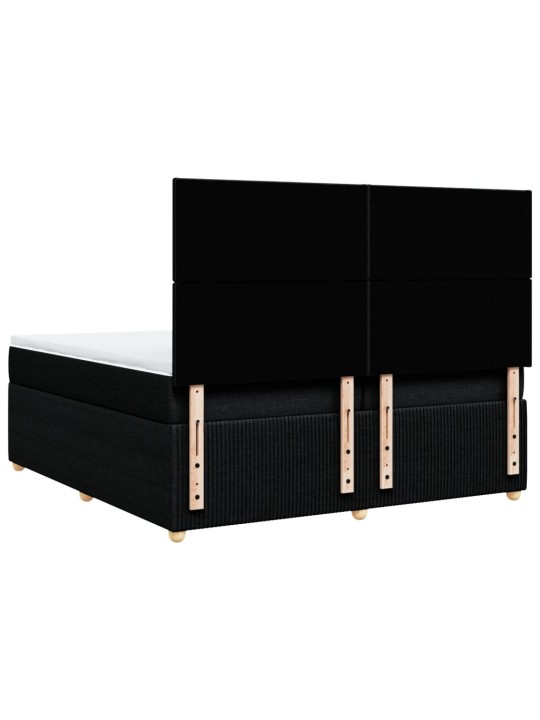 Box spring postel s matrací černá 200x200 cm textil
