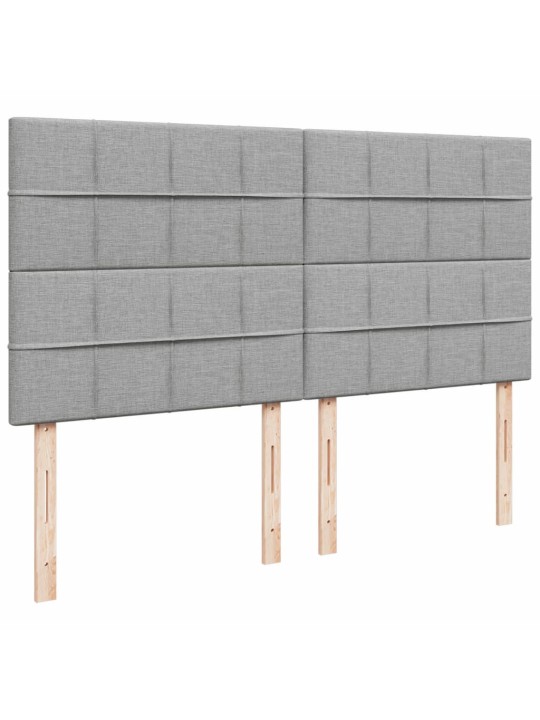 Box spring postel s matrací světle šedá 200 x 200 cm textil