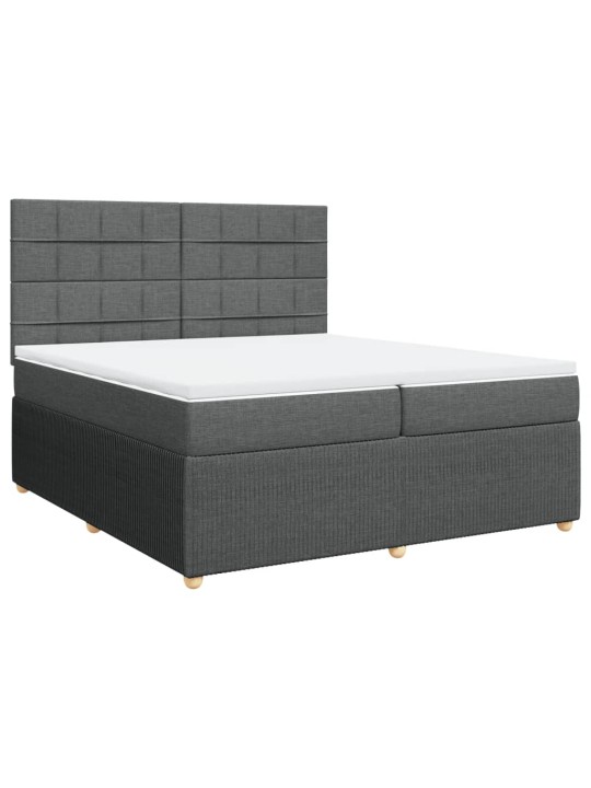 Box spring postel s matrací tmavě šedá 200x200 cm textil