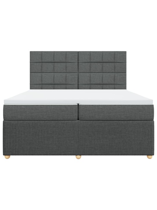 Box spring postel s matrací tmavě šedá 200x200 cm textil