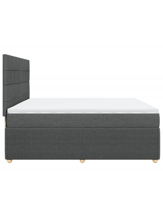 Box spring postel s matrací tmavě šedá 200x200 cm textil