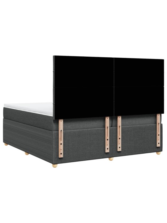 Box spring postel s matrací tmavě šedá 200x200 cm textil