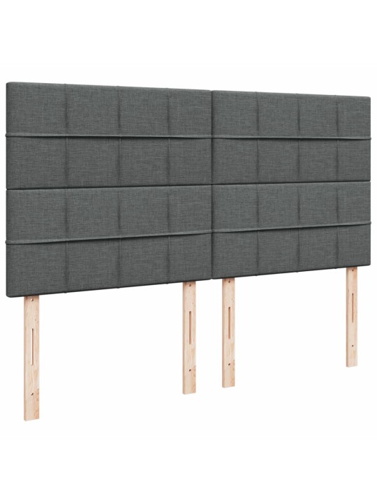 Box spring postel s matrací tmavě šedá 200x200 cm textil