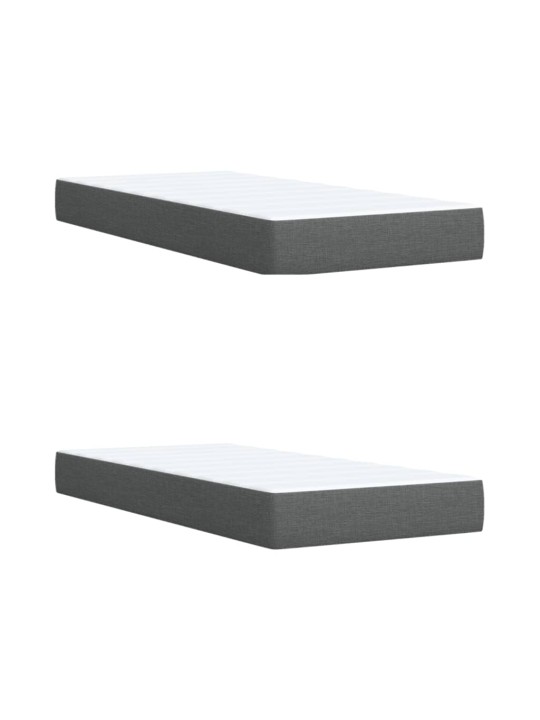Box spring postel s matrací tmavě šedá 200x200 cm textil