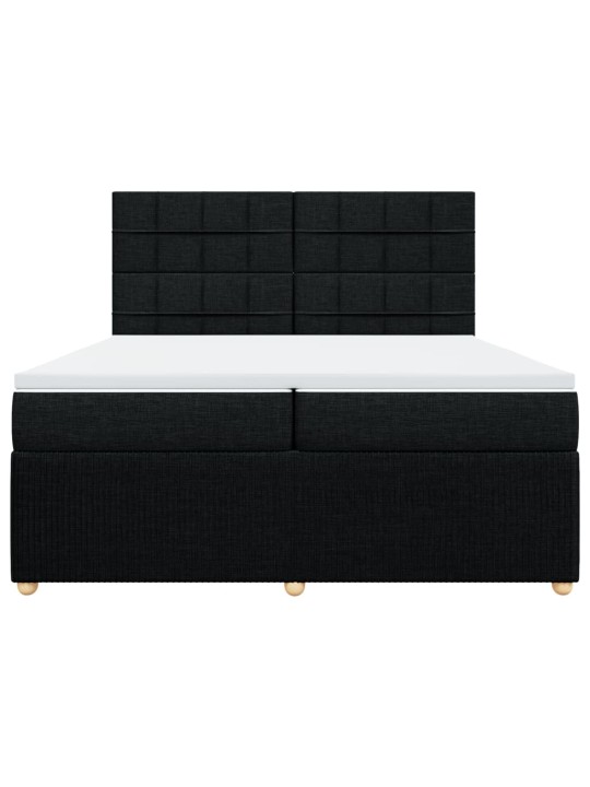 Box spring postel s matrací černá 200x200 cm textil