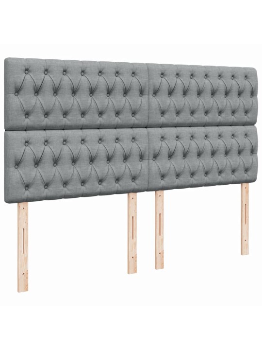 Box spring postel s matrací světle šedá 200 x 200 cm textil