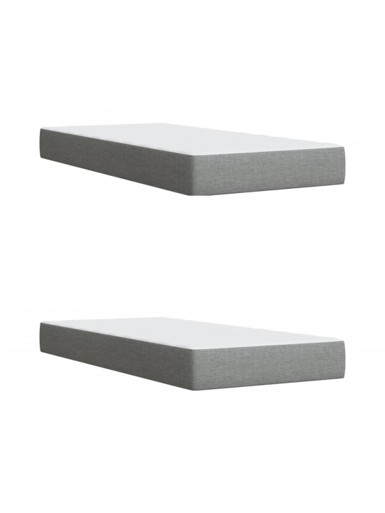 Box spring postel s matrací světle šedá 200 x 200 cm textil