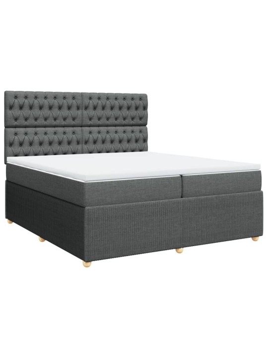 Box spring postel s matrací tmavě šedá 200x200 cm textil