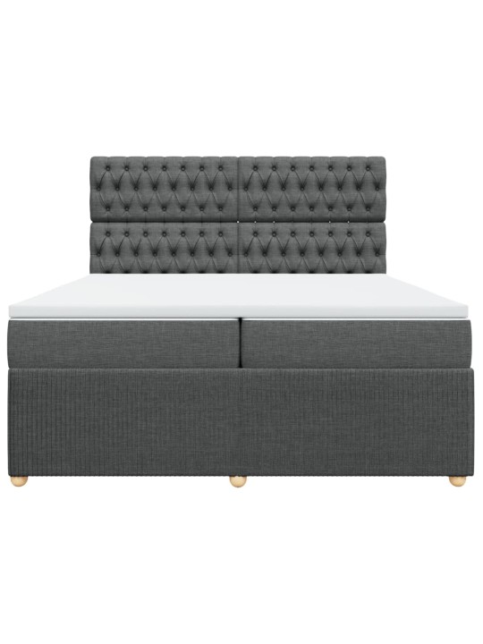 Box spring postel s matrací tmavě šedá 200x200 cm textil