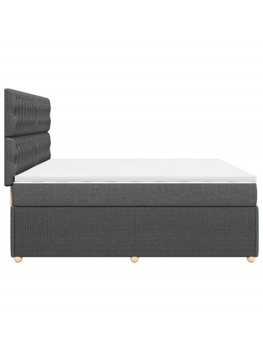 Box spring postel s matrací tmavě šedá 200x200 cm textil