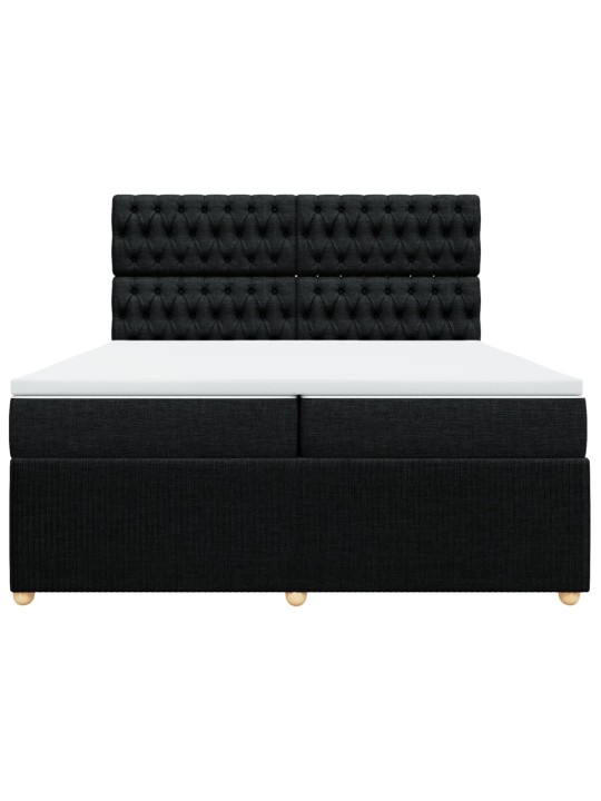 Box spring postel s matrací černá 200x200 cm textil