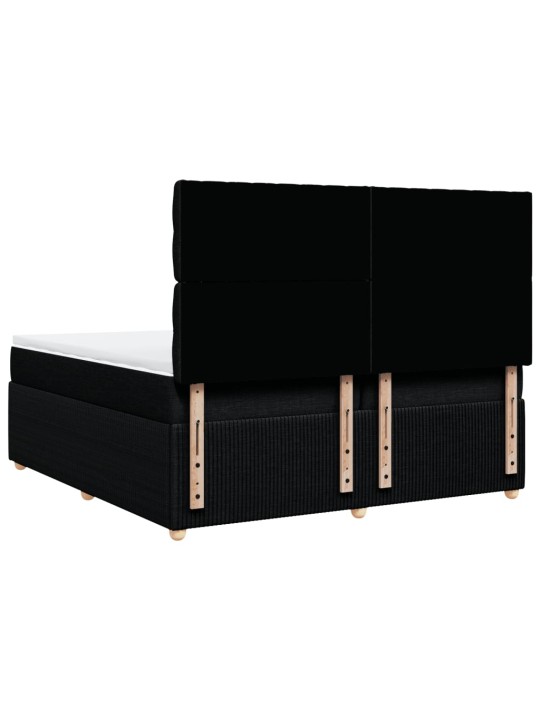 Box spring postel s matrací černá 200x200 cm textil