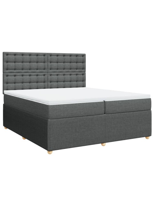 Box spring postel s matrací tmavě šedá 200x200 cm textil