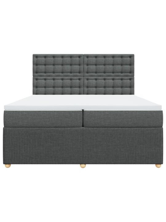 Box spring postel s matrací tmavě šedá 200x200 cm textil