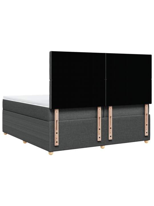Box spring postel s matrací tmavě šedá 200x200 cm textil