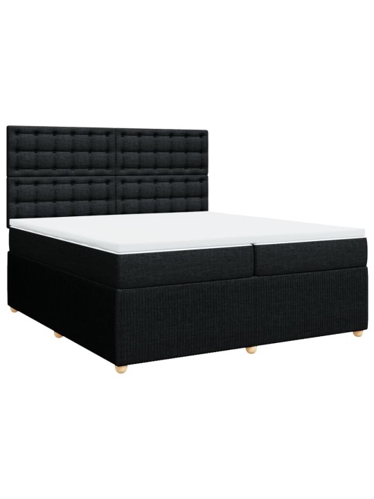 Box spring postel s matrací černá 200x200 cm textil