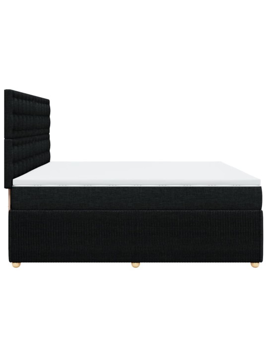 Box spring postel s matrací černá 200x200 cm textil