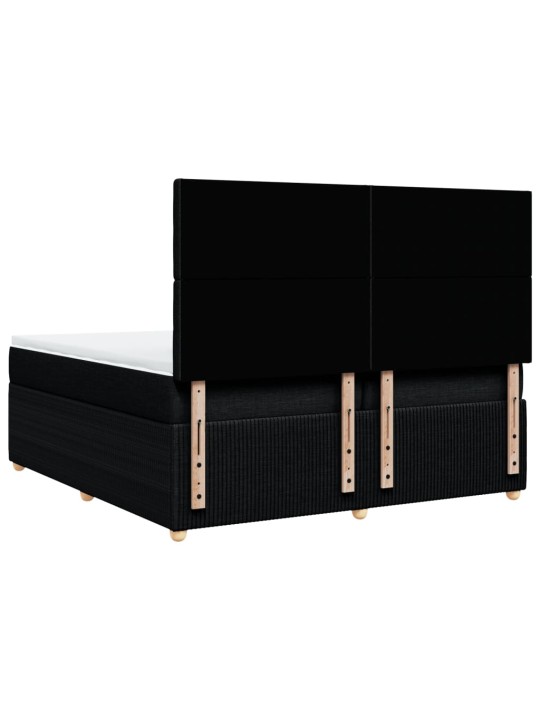 Box spring postel s matrací černá 200x200 cm textil