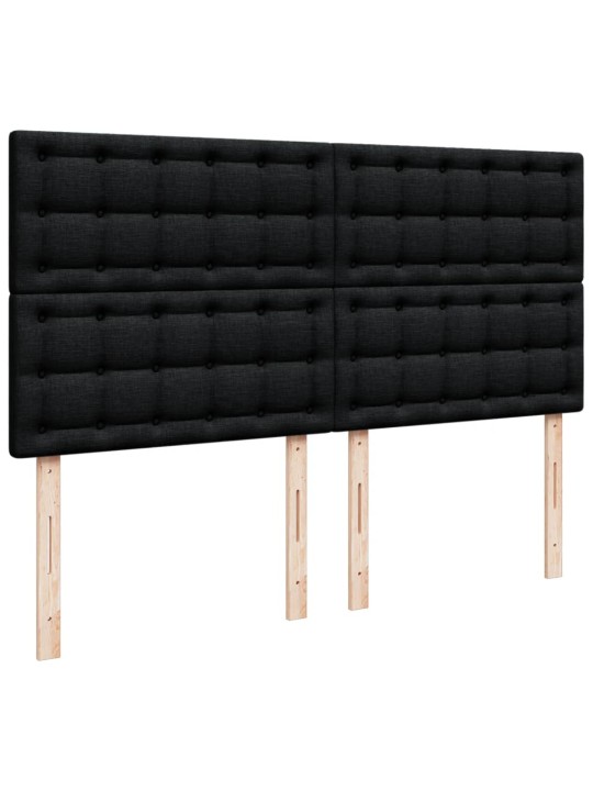 Box spring postel s matrací černá 200x200 cm textil