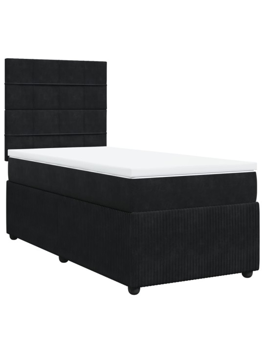 Box spring postel s matrací černá 80 x 200 cm samet