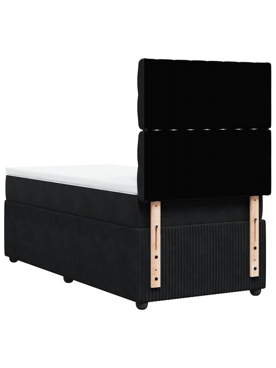 Box spring postel s matrací černá 80 x 200 cm samet