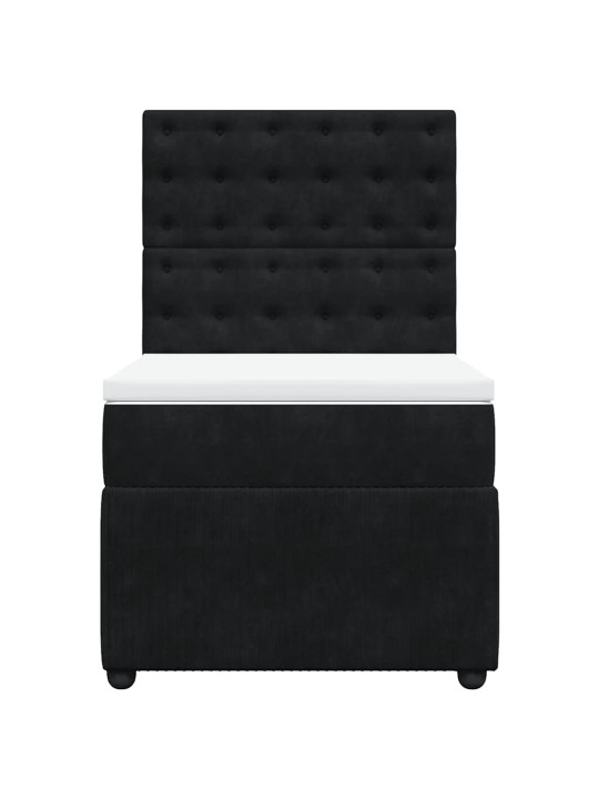 Box spring postel s matrací černá 80 x 200 cm samet