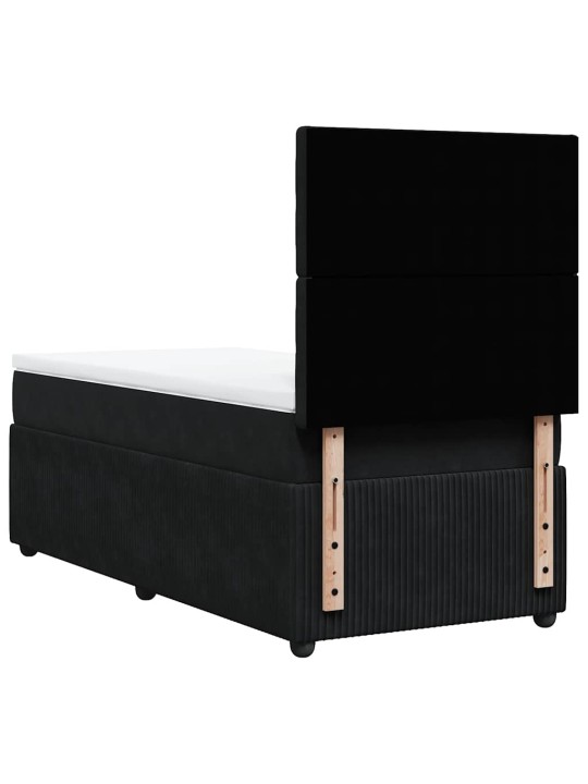 Box spring postel s matrací černá 80 x 200 cm samet