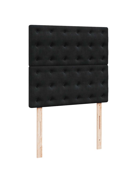 Box spring postel s matrací černá 80 x 200 cm samet