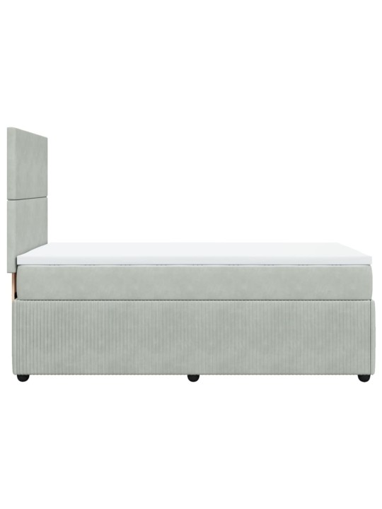 Box spring postel s matrací světle šedá 90x190 cm samet
