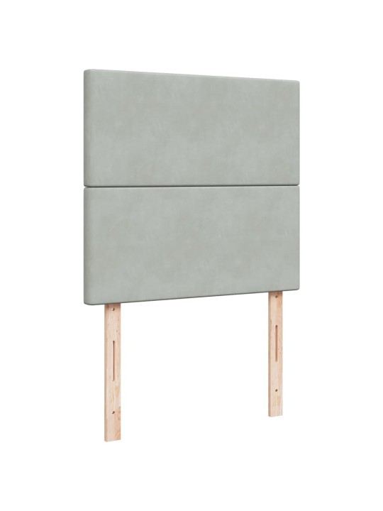 Box spring postel s matrací světle šedá 90x190 cm samet