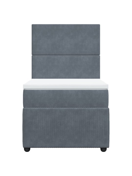 Box spring postel s matrací tmavě šedá 90x190 cm samet