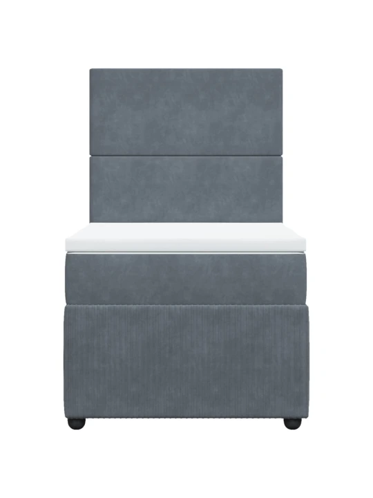 Box spring postel s matrací tmavě šedá 90x190 cm samet