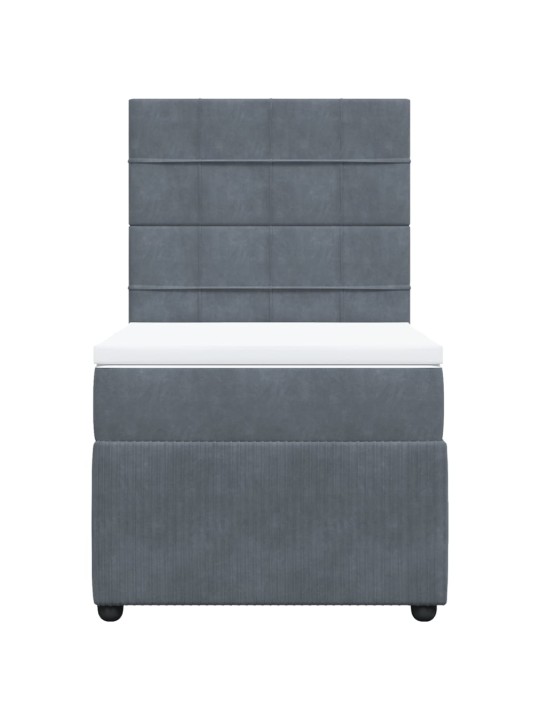 Box spring postel s matrací tmavě šedá 90x190 cm samet