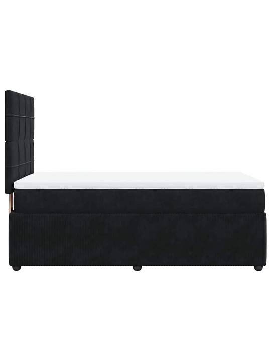 Box spring postel s matrací černá 90x190 cm samet