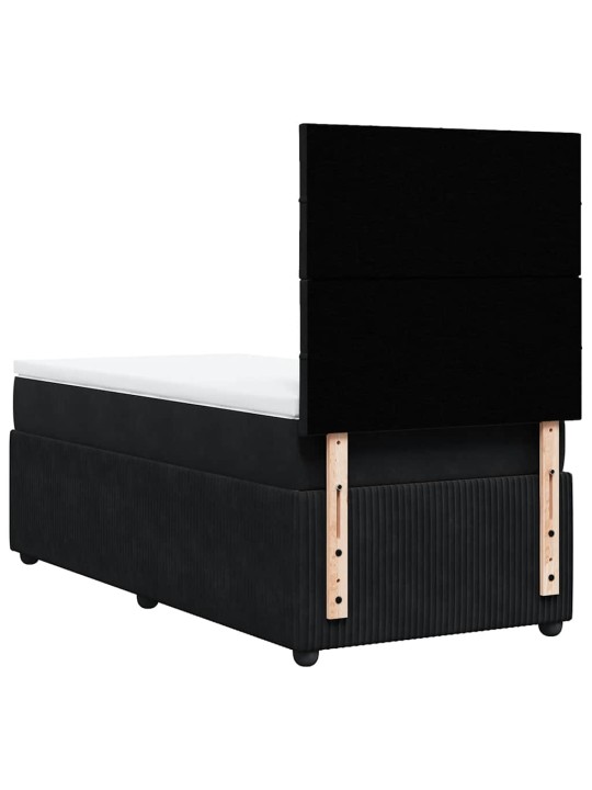 Box spring postel s matrací černá 90x190 cm samet