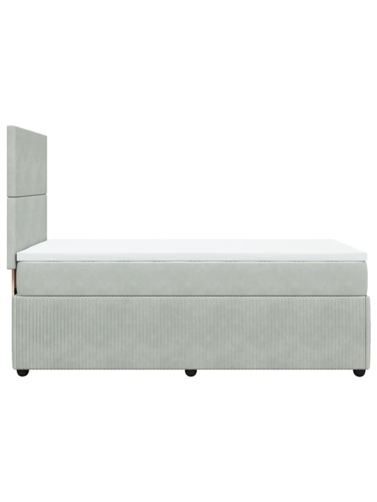 Box spring postel s matrací světle šedá 90x200 cm samet