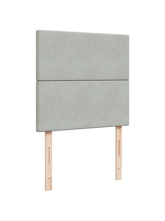 Box spring postel s matrací světle šedá 90x200 cm samet