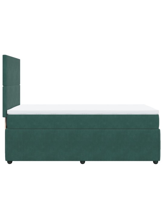 Box spring postel s matrací tmavě zelená 90x200 cm samet
