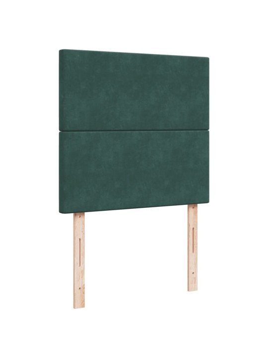 Box spring postel s matrací tmavě zelená 90x200 cm samet