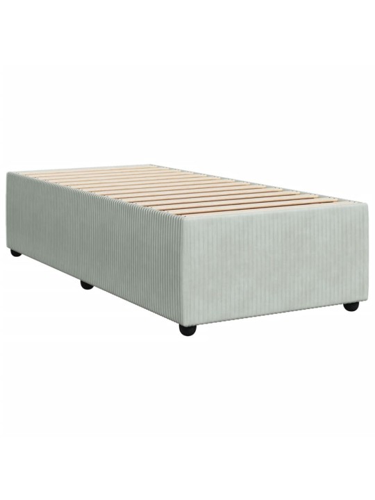 Box spring postel s matrací světle šedá 90x200 cm samet